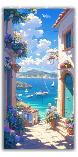 Peinture diamant adulte ruelle paysage en kit complet 5D DIY grand format 100x200cm