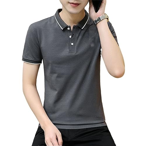 T-Shirt Gris Carbone à Manches Courtes pour Homme Style Business Casual