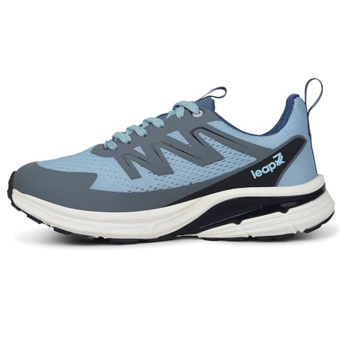 Image of Liberty Leap7x MEKSHAW-1E Lacing Sports Running Shoes for Men - Black & Blue | Comfortable and Durable Lace-Up Closure - Suitable for Lacing Walking, Gym, Jogging Shoes for Gents - Cushioned Footbed