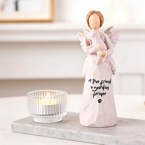 Estatua Angel con Perro, Figura Decorativa Pintada a Mano miniatura 5