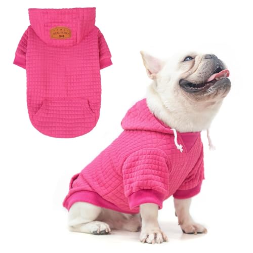 Image of BEAUTYZOO Dog Hoodies Sweater for Medium Dogs, Waffle‑Like Laminated Coat