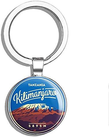 1080 Graphics Kilimanjaro Metal Round Metal Key Chain Keychain Ring