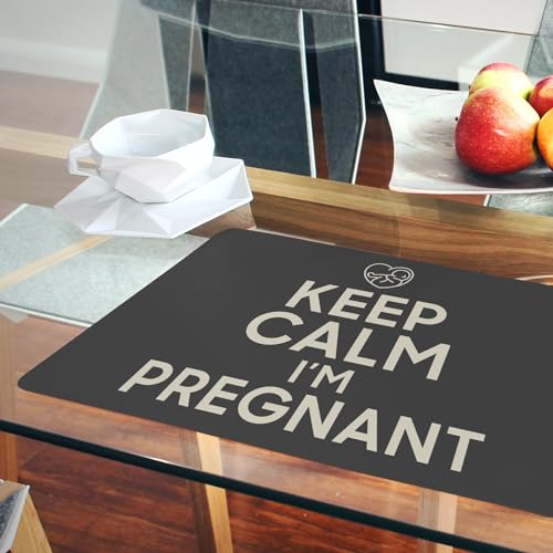 Napperons Keep Calm I'm Pregnant en liège, cadeau future maman x4