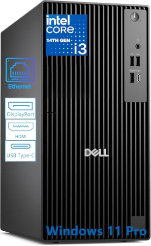 Dell 2026 QCT1250 Tower Desktop Computer for Business, Copilot AI, 14th Gen Intel 4-Core Processor, 16GB DDR5 RAM, 512GB PCIe SSD, Type-C, HDMI, DisplayPort, Windows 11 Pro, Next Gen OptiPlex, Black