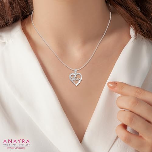 Image of 925 Sterling Silver Pendant Necklace for Women | Silver Locket with Chain | Daily Wear Jewellery | Minimalist Jewelry for Office & Casual Wear | Gift for Woman, Wife, Girlfriend, Mother, Sister | Anniversary, Birthday, Valentine's Day, Rakhi Gift