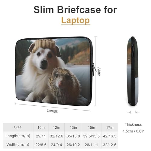 Funda para portátil 15 pulgadas diseño erizo y perro miniatura 2