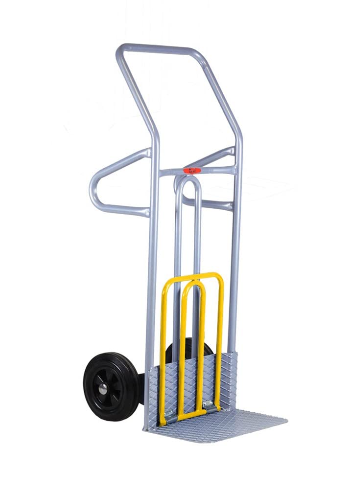 Svelt Carrello Professionale in Acciaio con Pedana Ribaltabile Maggiorata – SuperPortata 300 Kg, Ruote Antiforatura Ø250 mm