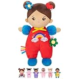 OUOZZZ Soft Baby Doll for 1 Year Old Girl Gifts - Hispanic Baby Doll for Girl Birthday Valentines Day Gifts Adorable Toddler Girl Toys Latino Doll Brown Skin 10'