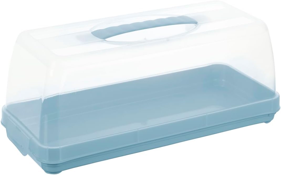 Solent Plastics Rectangular Catering Sandwich Butler Buffet Box with Secure Clip Lid & Ergonomic Carry Handle – 13L Food Safe Party Platter Storage Container for Sandwiches, Cakes & Buffet Catering