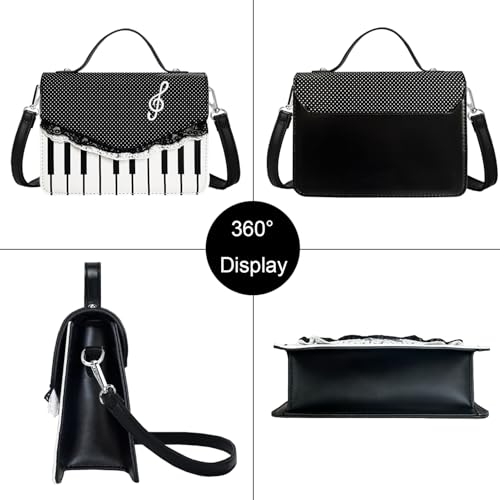 Image of Sunwel Fashion Cute Piano Purse Shoulder Crossbody Bag with Polda-dot Checkered