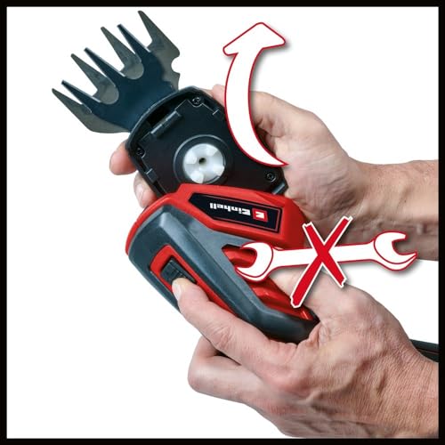 Foto von Einhell Akku-Gras und Strauchschere GC-CG 3,6/70 Li (3,6 V, 2,0 Ah Li-Ion Akku, 70 mm Grasscherenmesser, 110 mm Strauchscherenmesser, Teleskopstiel)