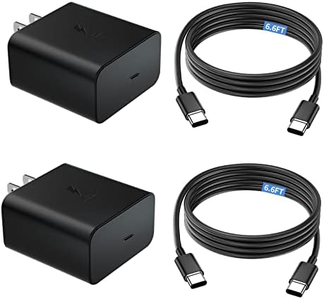 45W Samsung Type C Charger Fast Charging,USB C Fast Wall Android Charger with 2 Pack 6.6FT Fast Charging Cable for Samsung Galaxy S23 Ultra/S23/S23+/S22/S22 Ultra/S22+/Note 20/S20/S21