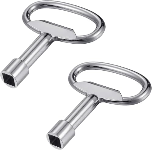 2 Stück Vierkantschlüssel 8 mm Vierkantschlüsselhahn Entlüftungsschlüssel Heizungsentlüftungsschlüsse Metall Heizkörper Steckschlüssel Steckschlüssel Universal für Gas Wasserzähler(Silbrig)