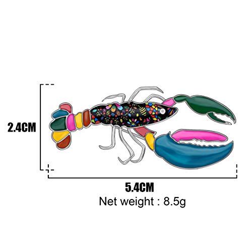 Image of DOWAY Colorful Lobster Brooch Lapel Pin for Women Girls Gifts Enamel Scarf Clothes Jewelry