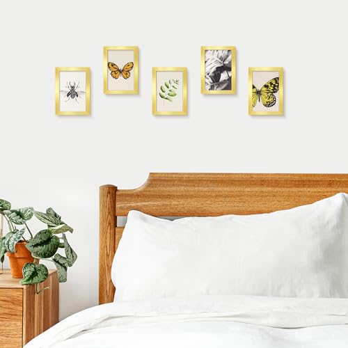 Image of LaVie Home 4x6 Picture Frames Set of 12,Frame for 4x6 Pictures,Photo Frames for Wall Mounting or Table Top Display,Gold