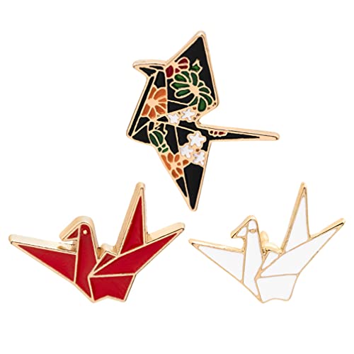 USHOBE 3Pcs Paper Cranes Brooch Cartoon Badge Montpin Belle Broche Accessoires Brooch Pin Broch Pin pour Femmes Cover