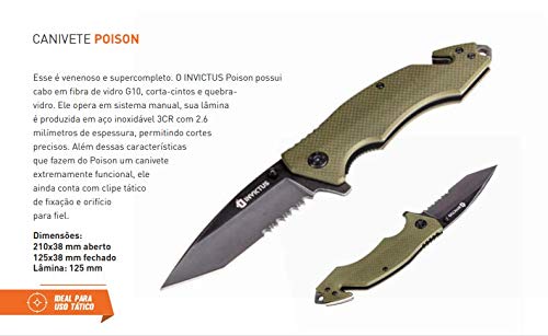 Canivete Invictus Poison Aço Inoxidavel 3cr
