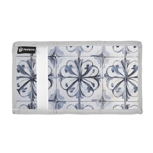 Blue Football Design Durable Nylon Fabric Wallet for Boys and Girls - Multi-Functional with 2 Clear Pockets, Zipper Coin Compartment, 3 Card Slots & Keyring2