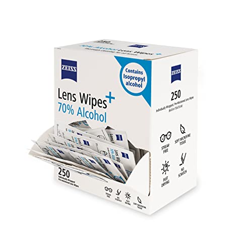 Image of ZEISS Pre-Moistened Lens Cleaning Wipes with 70% Alcohol, 3000 Count, Pack of 12
