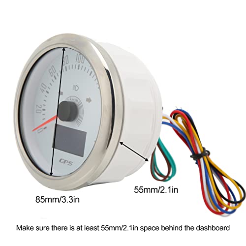 Velocímetro GPS, à prova d'água 9-32V DC Indicador de velocidade ajustável 7 cores retroiluminadas