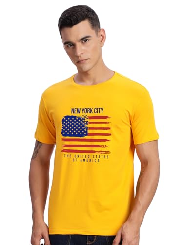 Image of ADRO Men's 100% Cotton Regular Fit T-Shirt