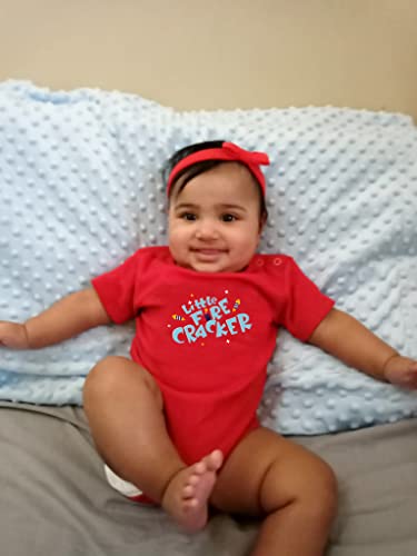 Image of Zeezeezoo Little Fire Cracker Red Baby Onesie Bodysuit Romper 100% Cotton