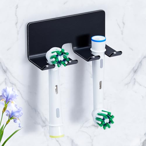 YAYINLI Electric Toothbrush Head Holder, Black Toothbrush Holders Wall Mounted, Stainless Steel Electric Toothbrushs Holder, Bathroom Shower Tooth Brushing Holder, Tooth Brush Head Holder Organiser