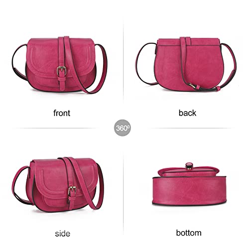 Image of AFKOMST Crossbody Bags for Women,Small Saddle Purse and Boho Cross Body Handbags,Vegan Leather