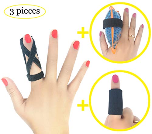 BodyMoves Finger Splint Design Plus Hot and Cold Finger Gel Pack Plus Sleeve