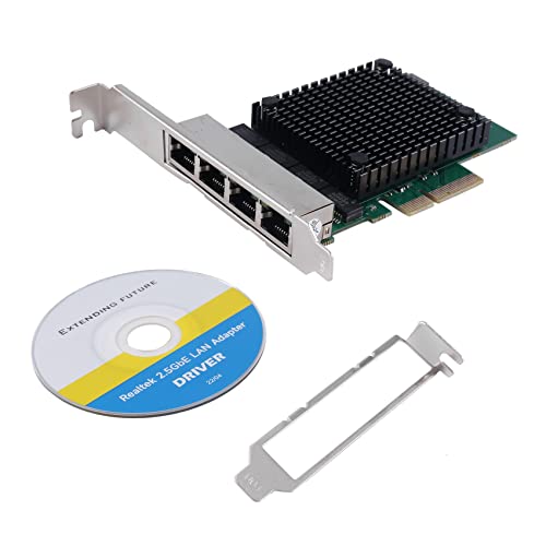 PCIE X4 2.5G Tarjeta de Red Gigabit RTL8125B 4 Puertos Ethernet para Escritorio y Servidor, verde miniatura 1