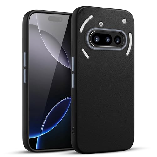 V-TAN Leather Textured | TPU Back Cover Case Compatible with Nothing Phone 3A 5G (Black)