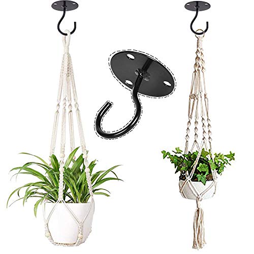 3 Pcs Wall Mount Ceiling Hooks Wall Hooks for Plant Indoor Ceiling Hooks,Wall Hooks with Ceiling Installation Cavity Wall Fixing Accessories Suit for Hanging Plants,Bird Feeder,Holiday Decorations - Thumbnail 7