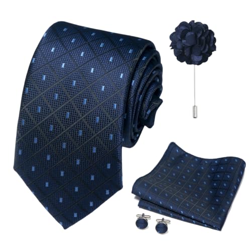 Image of joy alice 70 Colors Ties Set Men Mixed Color Necktie Handkerchief Cufflinks Brooch 3.15 Formal