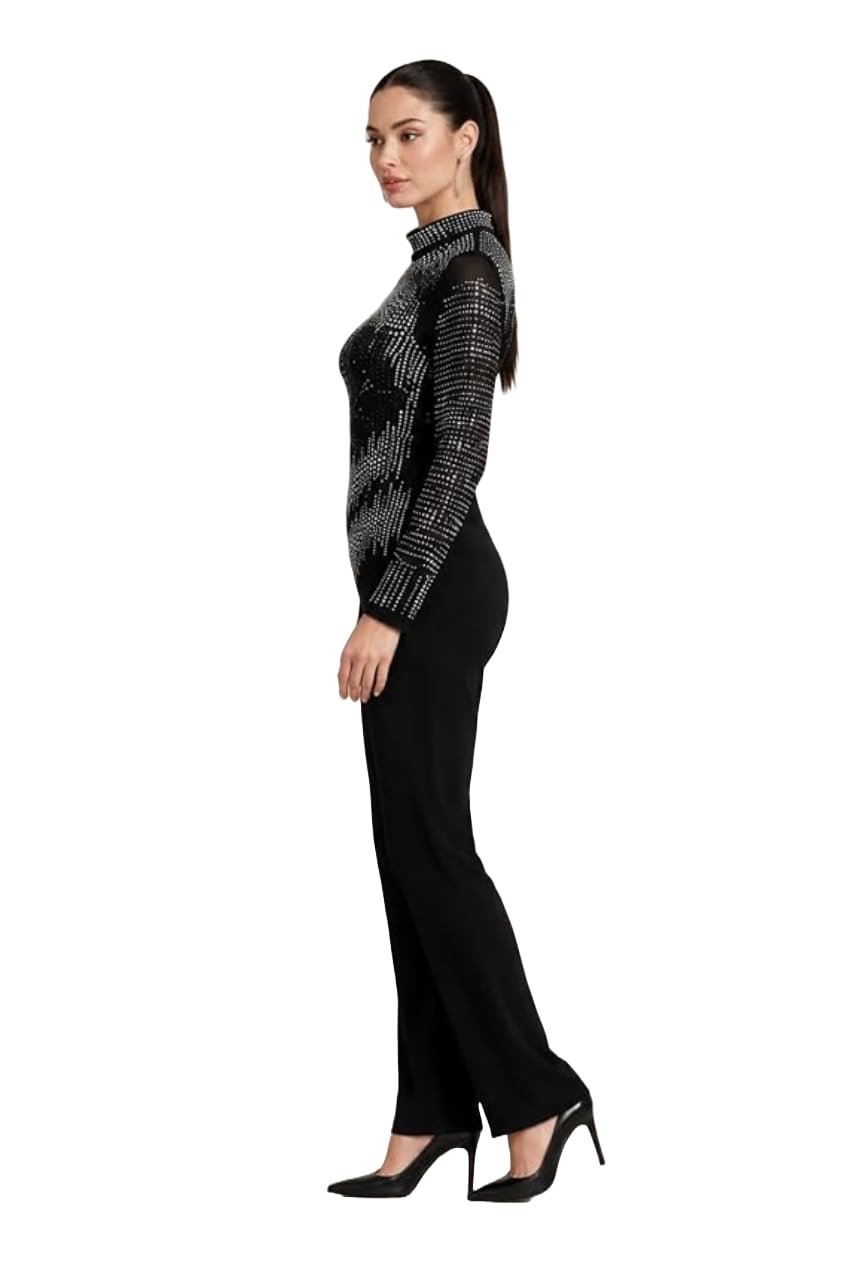 IStyleRight Galaxy Shimmer Black Embellished Jumpsuit with High Neck-picture-26