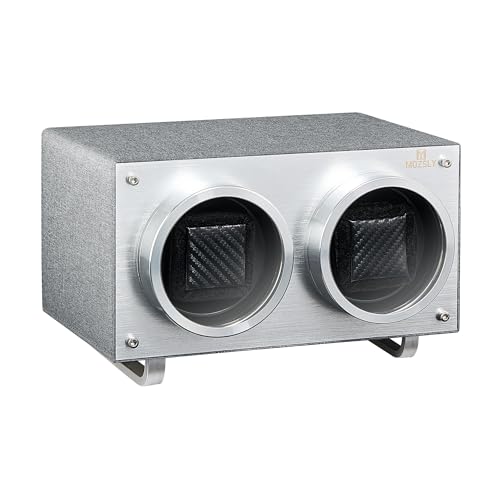 Image of MOZSLY Double Watch Winder for Automatic Watches with Quiet Motor 12 Rotation Mode Setting AC Adapter or Battery Powered PU Leather