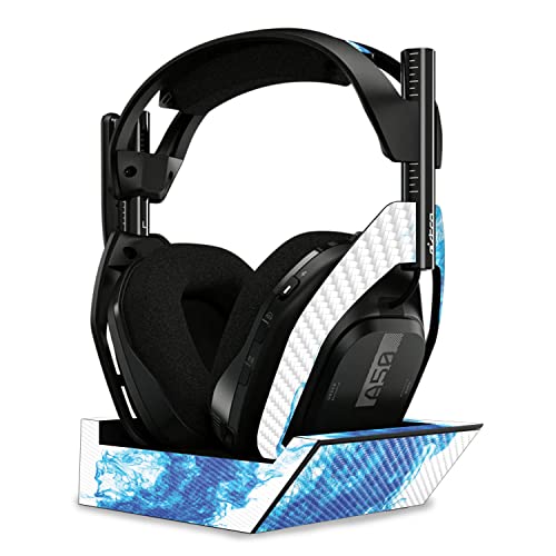 Image of MightySkins Carbon Fiber Skin Compatible with Astro A50 Wireless Headphones + Base Station (Gen 4) - Vibrant Smoke | Protective, Durable Textured Carbon Fiber Finish | Easy to Apply | Made in The USA