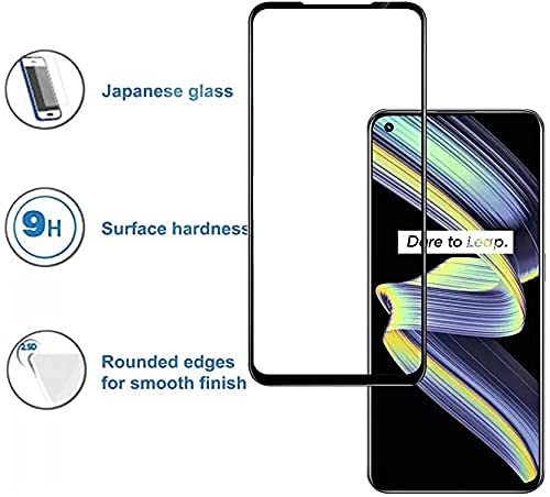 Image of Screen Protector for RealMe X7 Max 5G (Black) Tempered Glass Edge-to-Edge 6D Screen Guard With Installation Kit