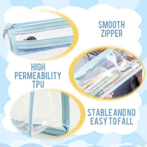 Image of Zibuyu Transparent Pouch, Double Layer Pencil Case, Pouch for Stationery