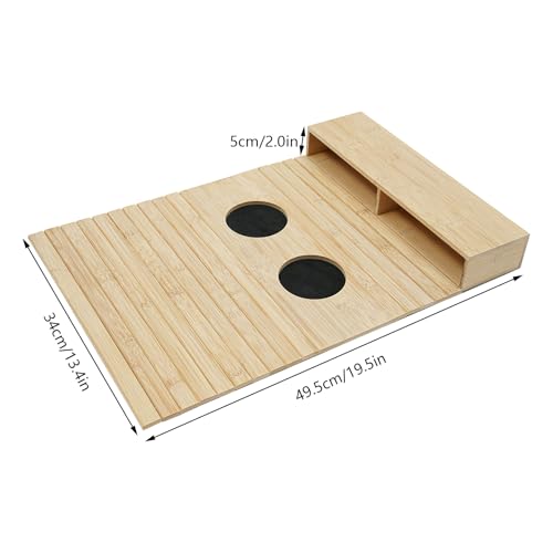 Plateau de canapé accoudoir en bambou avec 2 compartiments