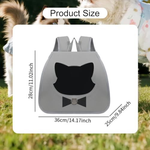 Mochila de transporte para gato y perro portátil color gris 4