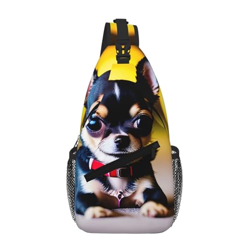 Sac à bandoulière pratique contre le mal de dos motif chihuahua unisexe