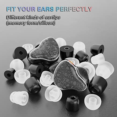 Image of BASN Bmaster5 in Ear Monitors, 1DLC Diaphragm+4BA 5 Drivers Drummers Headphones with Silver-Plated OFC Cable, Noise Isolation IEM Earbuds for Musicians (Midnight Black)