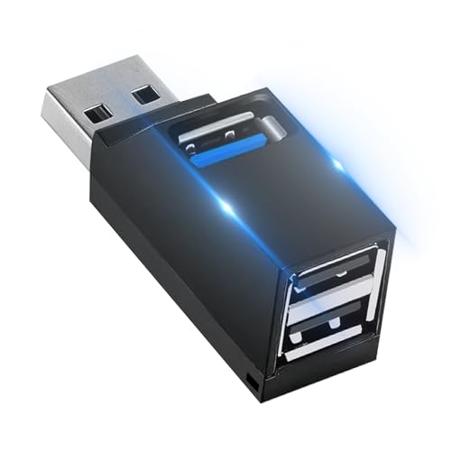 SUNNIFLY Mini Hub USB 3 en 1, Ladron USB con Adaptador de Expansión, Soporta Teclado, Unidad Flash USB para PC, Ratón, Auriculares, Impresora y más (1 x USB 3.0, 2 x USB2.0)