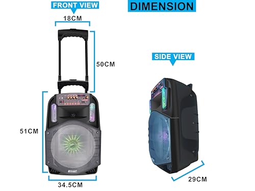 Image of TARGET TT-PSG-1202 Wireless Bluetooth 12 inch Portable Trolley Speaker 200 WATTS RMS, with The Added TWS (True Wireless Stereo) functionality
