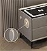 Smart Bedside Table with USB & Wireless Charging, Fingerprint Lock, LED Light Backlight, and Storage Drawer, Modern Nightstand for Bedroom, Living Room, Office (50x40x46cm, Gray)