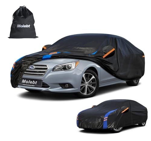 Image of Custom Fit Car Cover for Subaru Legacy (2000-2026), Upgraded Waterproof All Weather Outdoor Auto Cover with Driver Door Zipper & Mirror Pockets, UV /Snow /Dust Protection