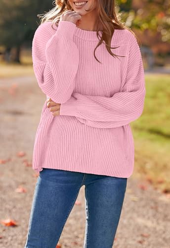 Image of PRETTYGARDEN Womens Sweaters Spring 2026 Oversized Chunky Knitted Pullover Sweater Casual Long Sleeve Crewneck Cute Sweaters