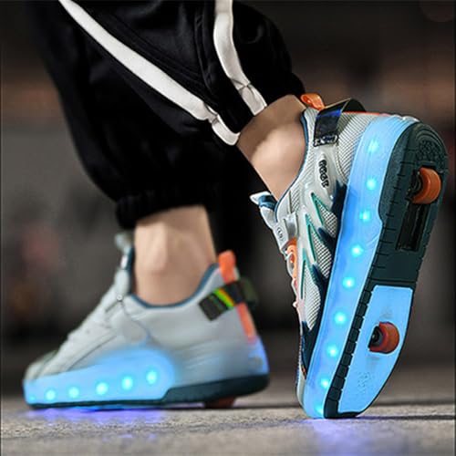 Patines con 2 ruedas Mateju y zapatillas retráctiles de skateboarding para niños 5