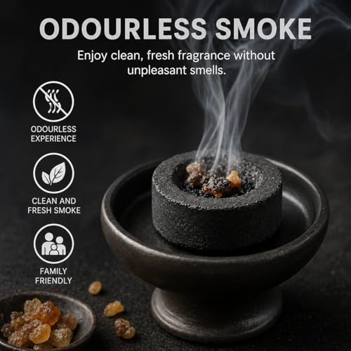 Image of Coal for Dhoop - Odourless Charcoal Discs 33mm for Dhoop & Bakhoor Burning - Quick Light, 45+ Min Burn - Pack of 5 Rolls (50 Discs)