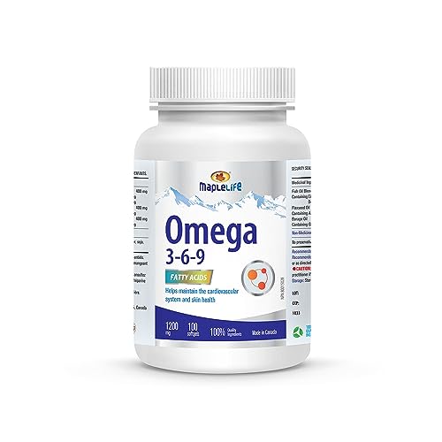 Maplelife - MapleLife Nutrition® – Omega 3-6-9 Fatty Acids 1200 mg– EPA, DHA, ALA - Maintain Cardiovascular System – Improves Heart Health – Supports Brain – Anti-inflammation – Maintain Joint – 100 Softgels